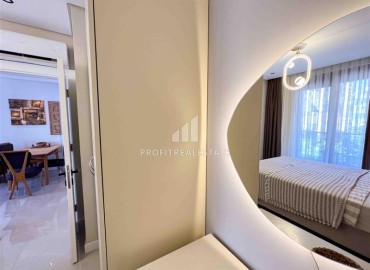 Стильная меблированная квартира с одной спальней, 55м², в новостройке с бассейном у пляжа Клеопатры, Алания ID-18127 фото-16