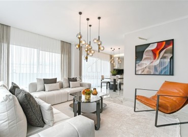 Фешенебельная двухуровневая квартира без мебели 157 м2, с тремя спальнями, с видом на море, в районе Бекташ, Аланья ID-13436 фото-2