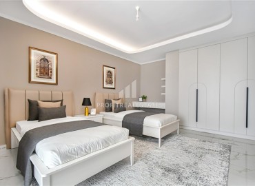 Фешенебельная двухуровневая квартира без мебели 157 м2, с тремя спальнями, с видом на море, в районе Бекташ, Аланья ID-13436 фото-9