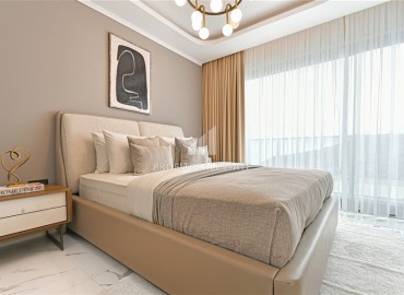 Фешенебельная двухуровневая квартира без мебели 157 м2, с тремя спальнями, с видом на море, в районе Бекташ, Аланья ID-13436 фото-11