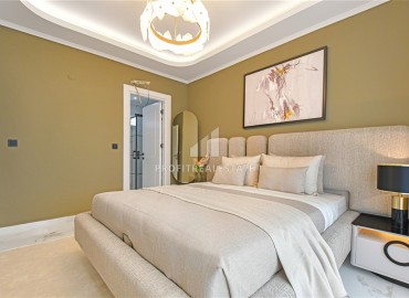 Фешенебельная двухуровневая квартира без мебели 157 м2, с тремя спальнями, с видом на море, в районе Бекташ, Аланья ID-13436 фото-16