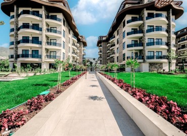 Апартаменты с одной спальней, 55м², в элитной новостройке у подножия гор в районе Алании – Оба ID-18314 фото-1