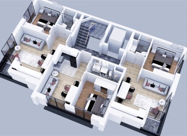 Двухкомнатные и трехкомнатные квартиры, 45-70м², в малоквартирном проекте с парковкой в Анталии, Кепез ID-18369 фото-15
