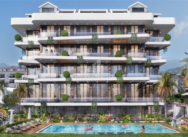 Новый инвестиционный проект с хорошей инфраструктурой в 300м от моря в районе Кестель, Алания, квартиры 49-145м² ID-18407 фото-1