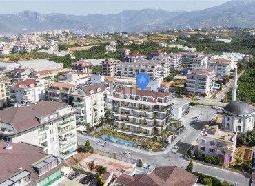 Новый инвестиционный проект с хорошей инфраструктурой в 300м от моря в районе Кестель, Алания, квартиры 49-145м² ID-18407 фото-5