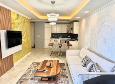 Видовая стильная квартира 1+1, 65м², в элитном комплексе на первой береговой линии в районе Тосмур, Алания ID-18497 фото-9