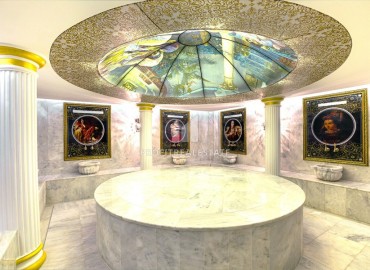 Элегантная видовая двухкомнатная квартира, 64м², в элитном комплексе района Каргыджак, Алания ID-18515 фото-19