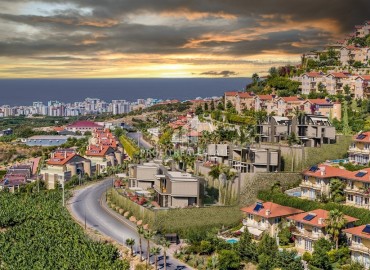 Фешенебельная меблированная вилла 3+1, 180м², с потрясающим видом в элитном комплексе вилл в Каргыджаке, Алания ID-18518 фото-2