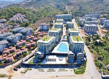 Видовая двухкомнатная квартира, 60м², в элитном комплексе Каргыджака, Алания, в 150м от собственного пляжа ID-18526 фото-1