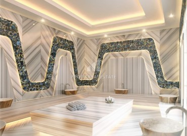 Элитная недвижимость: видовые апартаменты 1+1, 50м², в комплексе премиум-класса в 200м от моря в районе Алании Тосмур ID-18535 фото-10