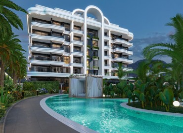 Фешенебельная двухкомнатная квартира, 57м², в элитном проекте на 1-й береговой линии в районе Кестель, Алания на этапе строительства ID-18576 фото-6