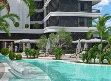 Фешенебельная двухкомнатная квартира, 57м², в элитном проекте на 1-й береговой линии в районе Кестель, Алания на этапе строительства ID-18576 фото-8