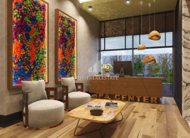 Фешенебельная двухкомнатная квартира, 57м², в элитном проекте на 1-й береговой линии в районе Кестель, Алания на этапе строительства ID-18576 фото-12