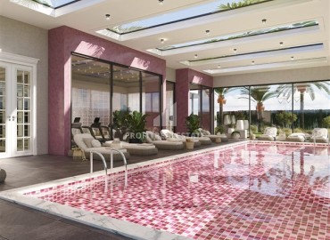 Фешенебельная двухкомнатная квартира, 57м², в элитном проекте на 1-й береговой линии в районе Кестель, Алания на этапе строительства ID-18576 фото-19