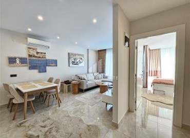 Стильная видовая квартира 1+1, 65м², в фешенебельном комплексе на первой береговой линии в Махмутларе, Алания. ID-18640 фото-4