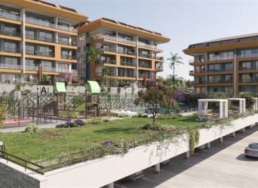 Квартиры разных планировок, 55-234м², в строящемся комфортабельном комплексе, в районе Кестель, Алания ID-18641 фото-1