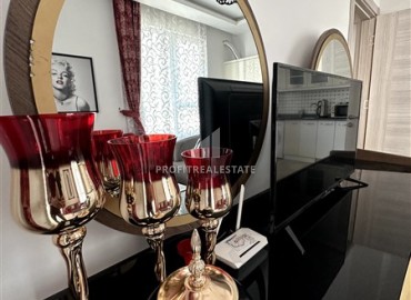 Стильные апартаменты с одной спальней, 55м², в современной резиденции с бассейном, в 250м от моря в Махмутларе, Алания ID-18656 фото-4