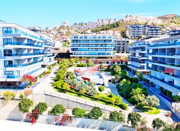 Стильный садовый дуплекс с тремя спальнями, 200м², в элитном комплексе района Каргыджак, Алания ID-18766 фото-1