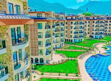 Квартира с одной спальней, 55м², в новом элитном комплексе у подножия гор в районе Алании – Оба ID-18749 фото-1