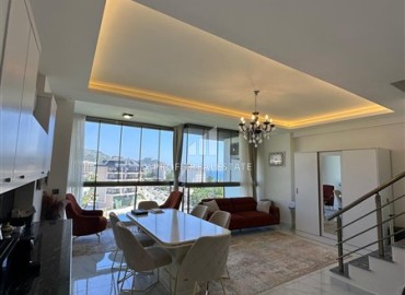 Видовой меблированный пентхаус с тремя спальнями, 145м², в резиденции с инфраструктурой у моря в Каргыджаке, Алания ID-18868 фото-3