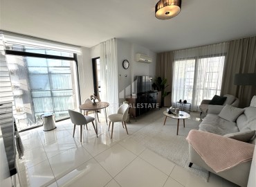 Стильная линейная квартира 3+1, 109м² в элитном комплексе в 450м от моря в районе Кестель, Алания ID-18919 фото-2