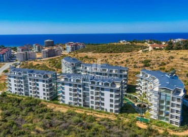 Стильная линейная квартира 3+1, 109м² в элитном комплексе в 450м от моря в районе Кестель, Алания ID-18919 фото-19