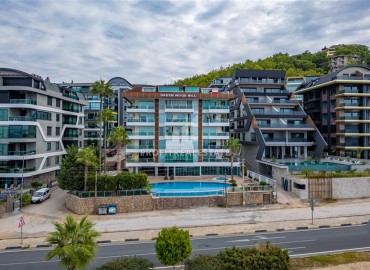 Элегантные видовые трехкомнатные апартаменты, 110м², на первой береговой линии в Каргыджаке, Алания ID-18936 фото-17