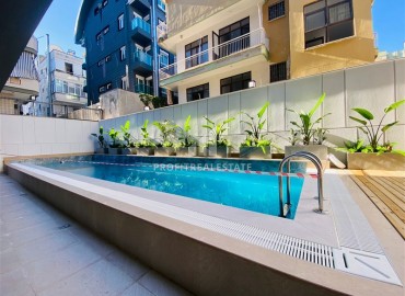 Апартаменты с одной спальней, 55м², с бытовой техникой в новостройке с бассейном у пляжа Клеопатры, Алания ID-18980 фото-17