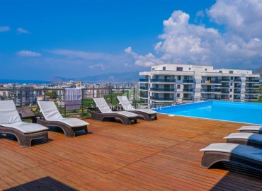 Видовая меблированная квартира с одной спальней, 55м², в элитном комплексе в Махмутларе, Алания ID-19051 фото-16