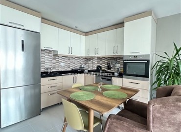 Трехкомнатная меблированная квартира, 90м², в резиденции с бассейном, у моря в Махмутларе, Алания ID-19060 фото-4