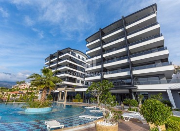 Элегантная видовая двухкомнатная квартира, 64м², в элитном комплексе района Каргыджак, Алания ID-19063 фото-13