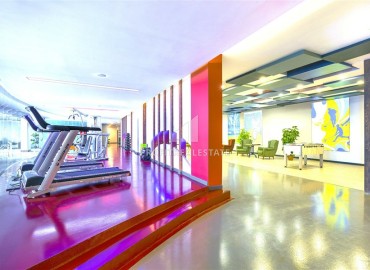 Элегантная видовая двухкомнатная квартира, 64м², в элитном комплексе района Каргыджак, Алания ID-19063 фото-15