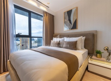 Элитная недвижимость: видовые апартаменты 1+1, 50м², в комплексе премиум-класса в 200м от моря в районе Алании Тосмур ID-18535 фото-9