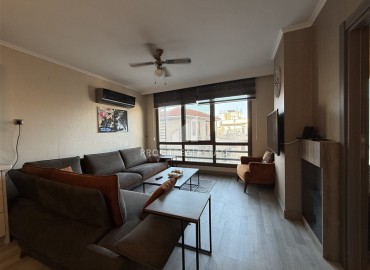 Меблированная двухкомнатная квартира, 55м², в недорогом комплексе в 700м от моря в районе Оба, Алания ID-19112 фото-3