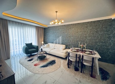 Стильные апартаменты с одной спальней, 68м², в комплексе с бассейном с отличной локацией в 400м от моря в Махмутларе, Алания ID-19147 фото-3
