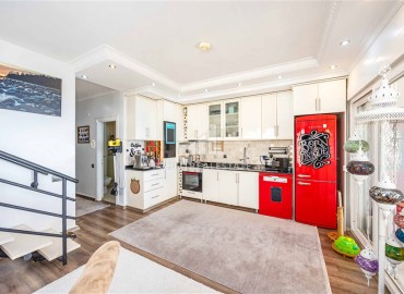 Меблированный дуплекс с тремя спальнями, 155м², с потрясающими видами на море и Аланийскую крепость в районе Алании Тепе ID-19149 фото-8