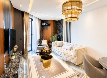 Фешенебельная квартира 1+1, 47,5м², в комфортабельном комплексе на первой береговой линии; Алания, Оба ID-19185 фото-3