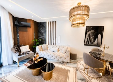 Фешенебельная квартира 1+1, 47,5м², в комфортабельном комплексе на первой береговой линии; Алания, Оба ID-19185 фото-4