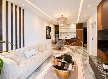Фешенебельная квартира 1+1, 47,5м², в комфортабельном комплексе на первой береговой линии; Алания, Оба ID-19185 фото-7