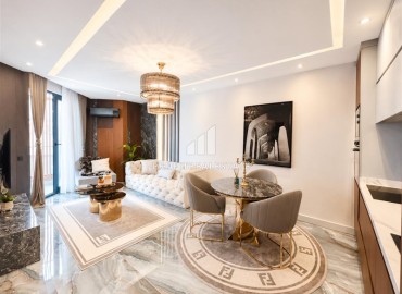 Фешенебельная квартира 1+1, 47,5м², в комфортабельном комплексе на первой береговой линии; Алания, Оба ID-19185 фото-8