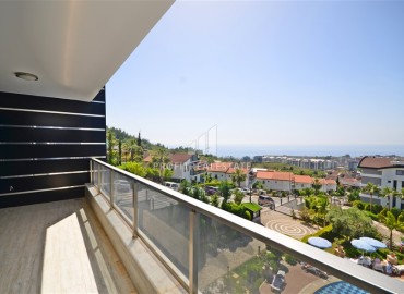 Элегантная видовая двухкомнатная квартира, 64м², в элитном комплексе района Каргыджак, Алания ID-19190 фото-14