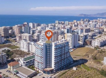 Видовые меблированные апартаменты 1+1, 65м², на высоком этаже в элитном комплексе в 500м от моря в Махмутларе, Алания ID-19194 фото-21