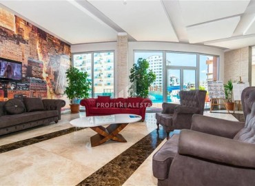 Видовые меблированные апартаменты 1+1, 65м², на высоком этаже в элитном комплексе в 500м от моря в Махмутларе, Алания ID-19194 фото-34
