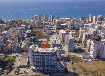 Видовые меблированные апартаменты 1+1, 65м², на высоком этаже в элитном комплексе в 500м от моря в Махмутларе, Алания ID-19194 фото-40