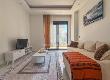 Меблированная двухкомнатная квартира, 55м², в комплексе с инфраструктурой в районе Махмутлар, Алания ID-19219 фото-5