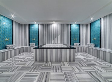 Комфортабельная двухкомнатная квартира, 65м², с мебелью в комплексе премиум класса в Авсалларе, Алания ID-19251 фото-13