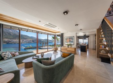 Фешенебельная частная вилла с пятью спальнями, 290м², с инфинити-бассейном, в 50м от моря, Каш, Анталия ID-19290 фото-2