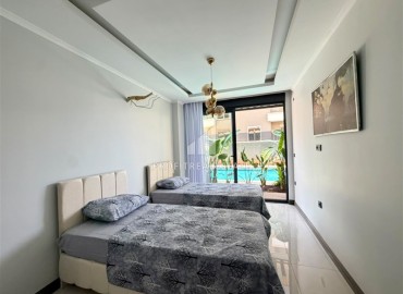 Фешенебельная трехкомнатная квартира, 90м², с выходом в сад в новой элитной резиденции в центре Алании, в районе Хасбахче ID-19325 фото-12