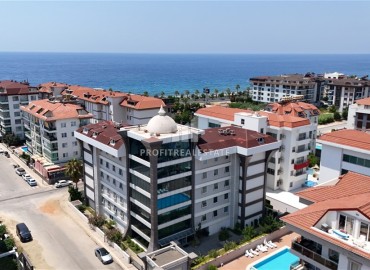 Видовой перевернутый меблированный дуплекс 4+1, 160м², в отличном комплексе в 150м от моря в районе Кестель, Алания ID-19400 фото-1