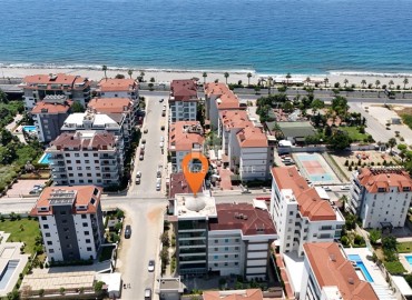 Видовой перевернутый меблированный дуплекс 4+1, 160м², в отличном комплексе в 150м от моря в районе Кестель, Алания ID-19400 фото-40